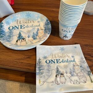 Winter ONEderland Party Set - Blue and White